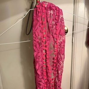 Pink Lace Scarf
